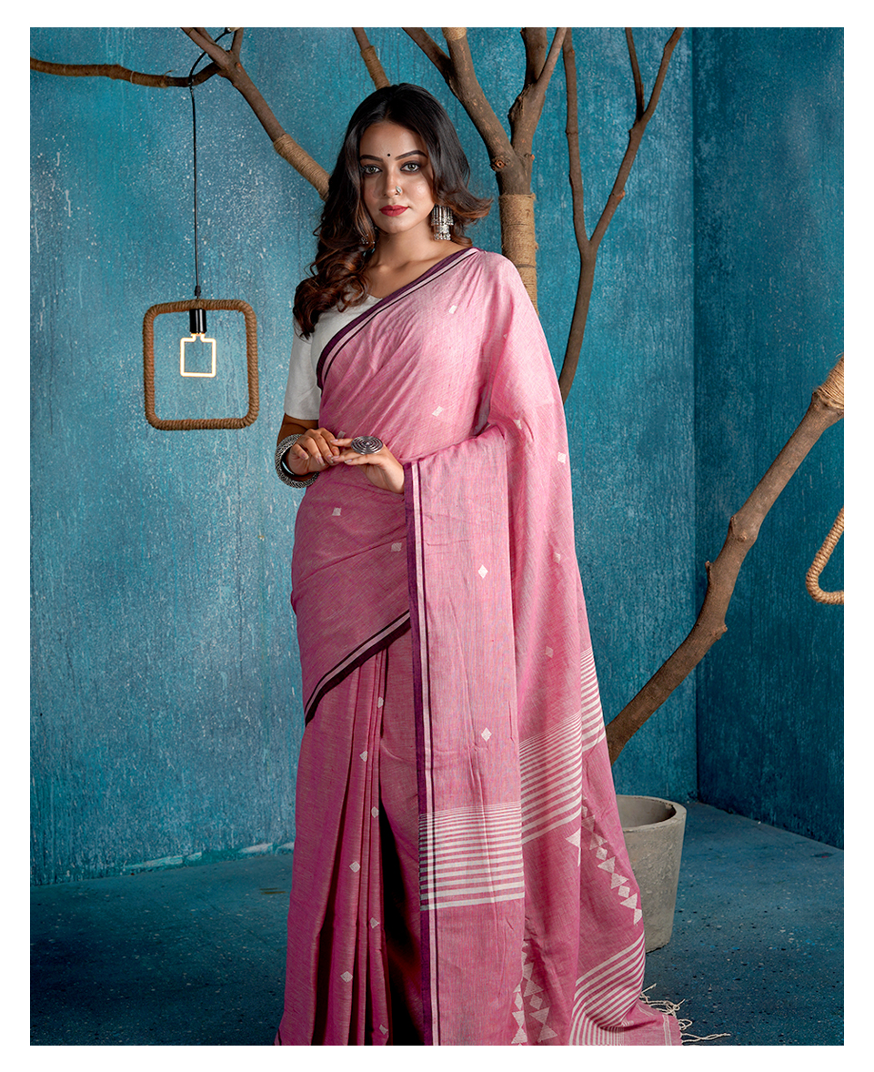 Khadi Cotton Saree with Jamdani Butta