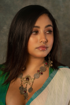 Khadi White and Green Handloom Saree
