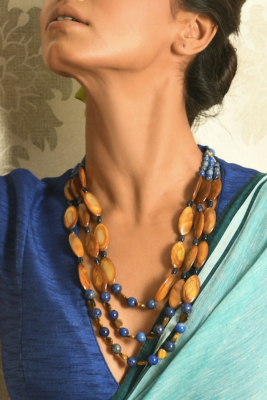 Lapis Iusuli, Tiger Eye, Necklace