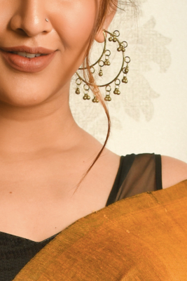 Oxidised Gold Plated Chandbali
