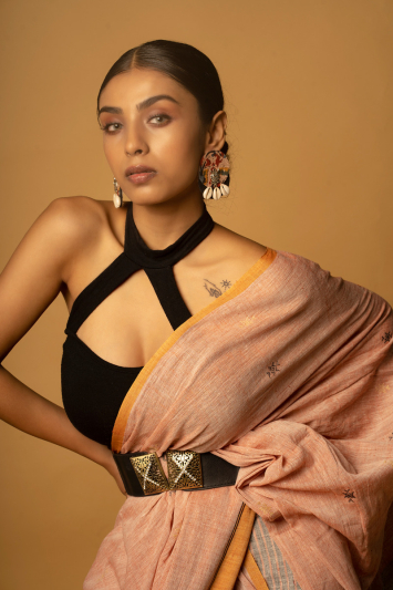 Blush Khadi Handloom Saree