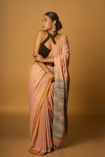 Blush Khadi Handloom Saree