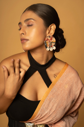 Blush Khadi Handloom Saree