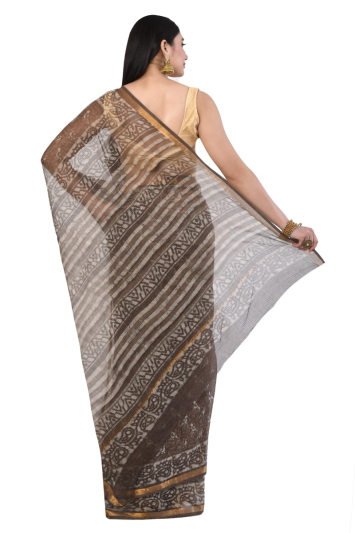 Ajrakh  Printed Cotton Kota Saree01