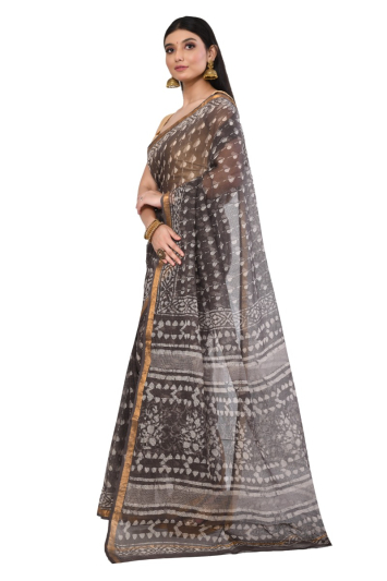 Ajrakh  Printed Cotton Kota Saree04