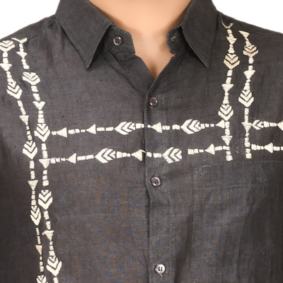 Hand embroidery half sleeves shirt