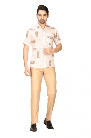 Floral printed cotton casual shirt