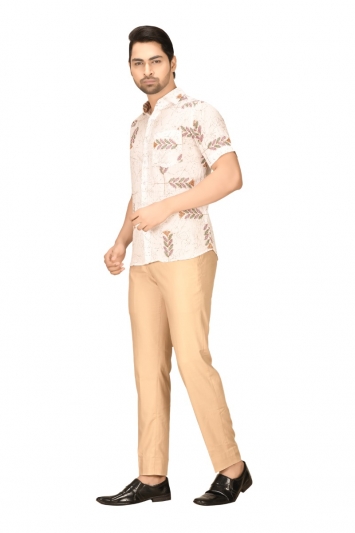 Floral printed cotton casual shirt