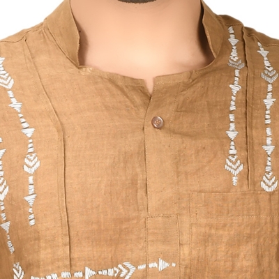 Hand embroidery cotton casual shirt