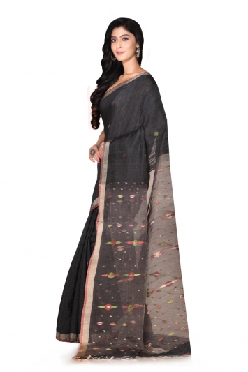 Pure Matka Silk With Tissue Anchal Jamdani Buta02