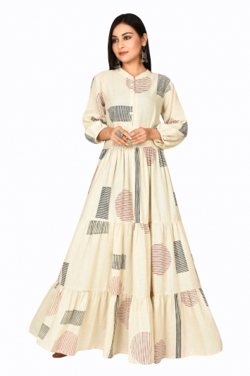 pure cotton printed long dress