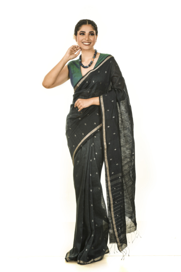 Pure Tassar Silk with Tissue and Jamdani Buta Saree
