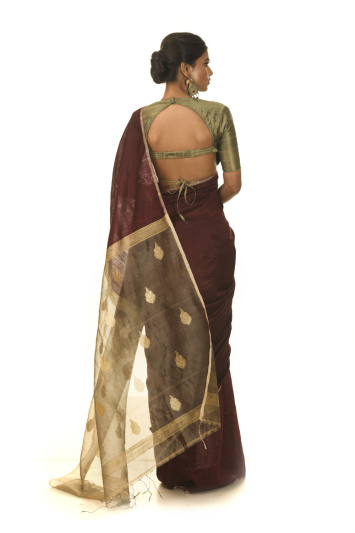 Pure Matka Silk Anchal with Jamdani Buta Saree