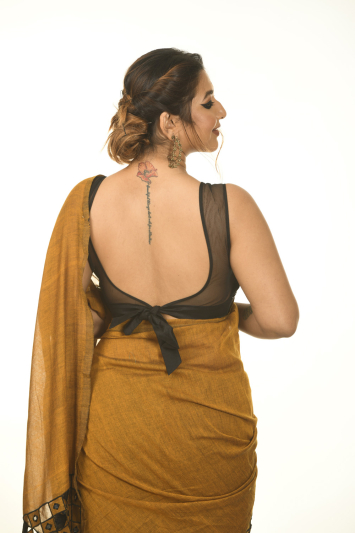 Mulmul with Cutwork Anchal Designer Saree