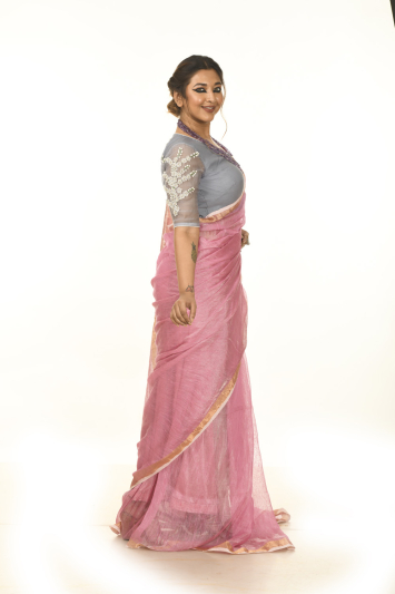 Chanderi Silk Back Hand Embroidery Designer Blouse
