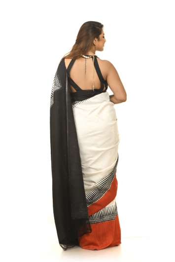 Pure Matka Silk with Hand Block Print Saree