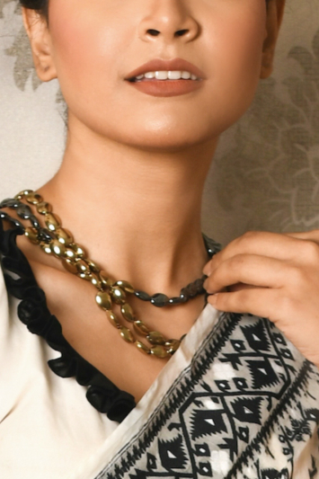 Hematite Stone 3 Layer Necklace