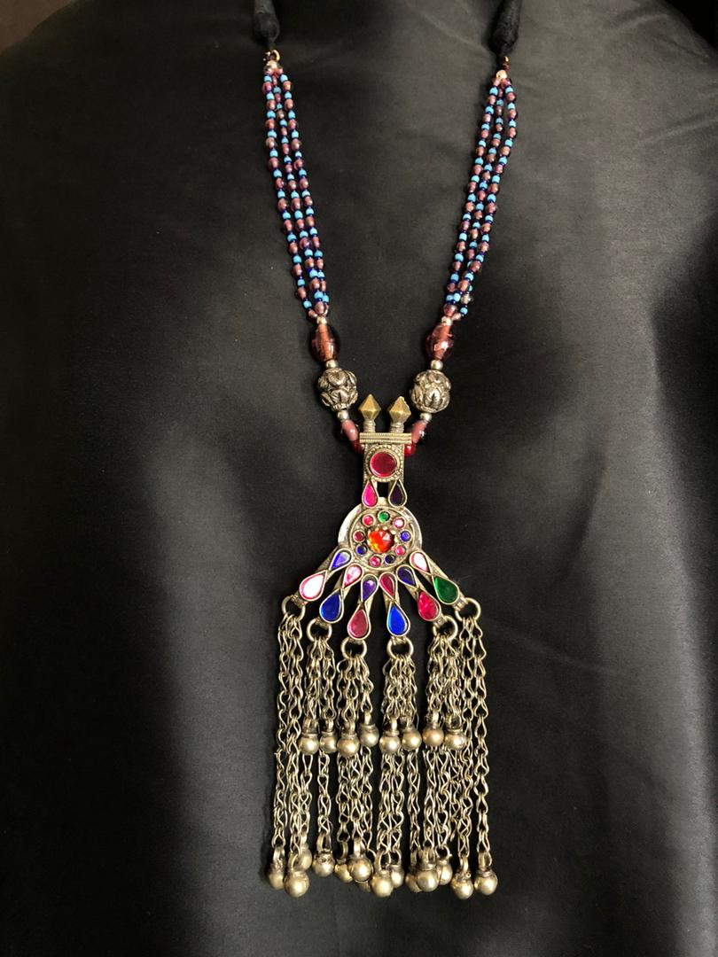Darsameen -Vintage Pendant with Gemstones and Coloured Glass