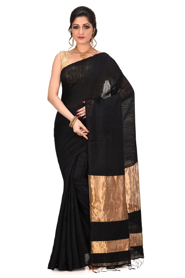 Matka Saree With Zari Pallu