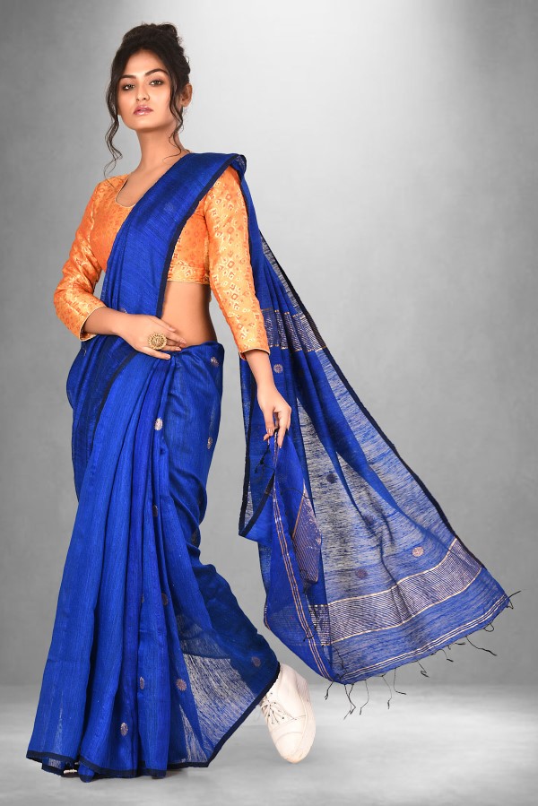 Pure Matka Saree With Jamdani Buti