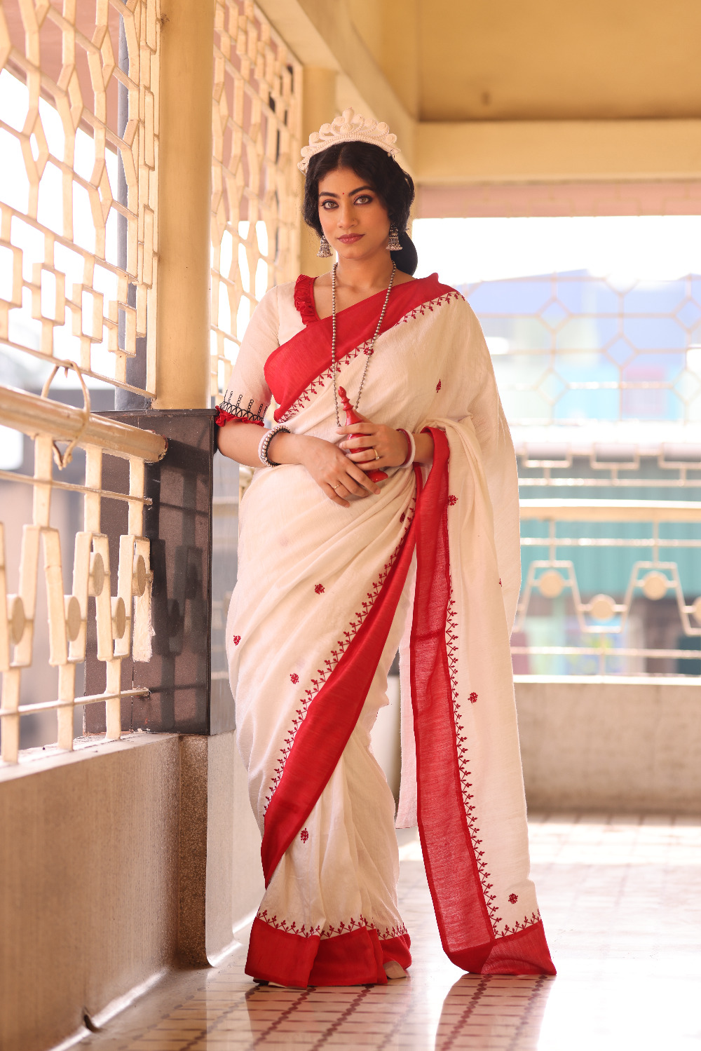 Pure Matka Silk Hand Embroidery Saree