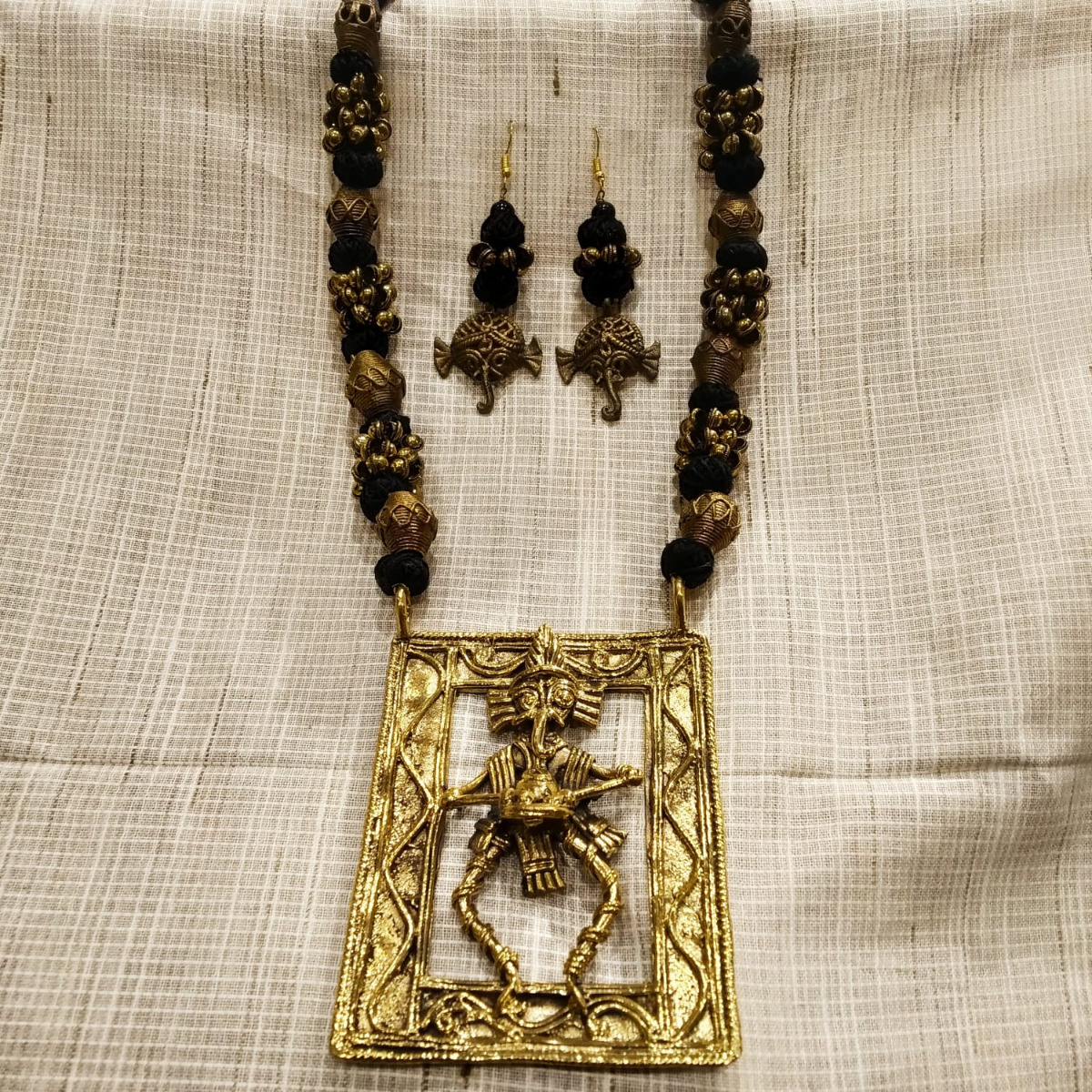 Real Dokra With Ganesh Pendant set