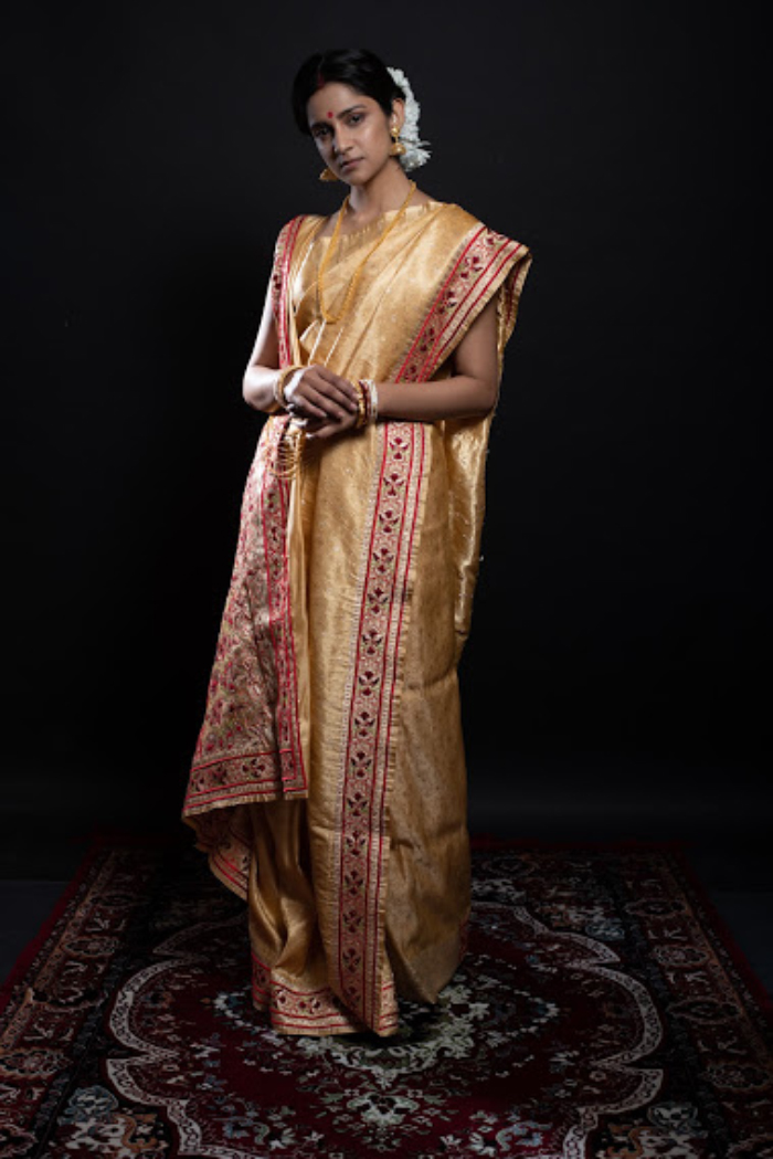 Jamebar with Hand Embroidery Saree