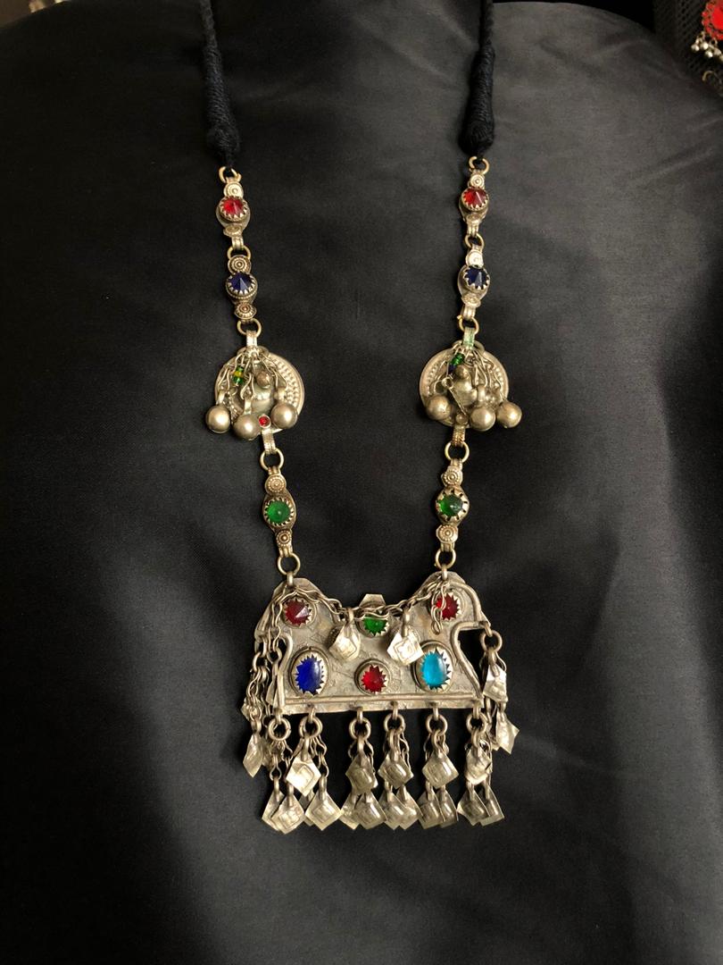 Tabaan – Hazaragi Vintage Pendant with Gemstones and Coloured Glass