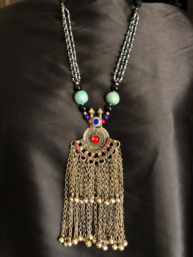 Vintage Pendant with Gemstones and Coloured Glass – Aabroo