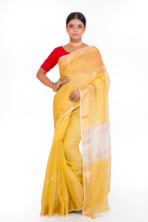 Yellow Voile Saree