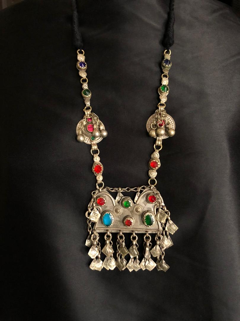 Zargul – Hazaragi Vintage Pendant with Gemstones and Coloured Glass